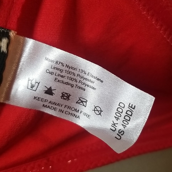 NWT Hunter McGrady Cross Halter Bikini Top 38DD 38E Red Cross neck - Picture 7 of 12